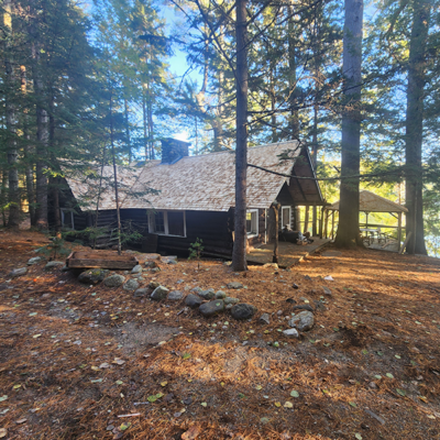Log cabin with trees. Log cabin with trees.