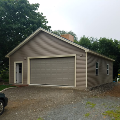 Tan garage. Tan garage.