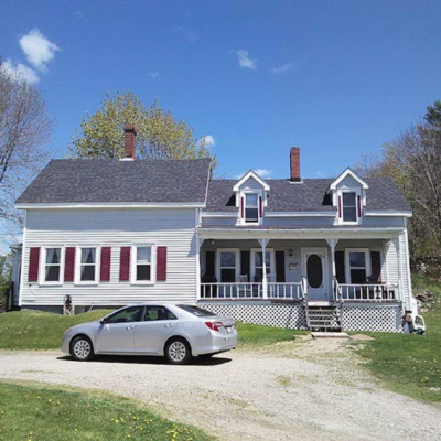 White house with car. White house with car.